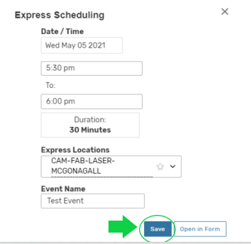 Express Scheduling Form